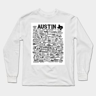 Austin Texas Map Long Sleeve T-Shirt